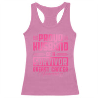 Husband Of A Warrior Breast Cancer Awareness Racerback Tank Top Wife Support Squad - Wonder Print Shop