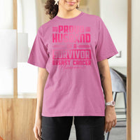 Husband Of A Warrior Breast Cancer Awareness T Shirt For Women Wife Support Squad - Wonder Print Shop