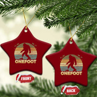 Onefoot Leg Amputee Recovery Ceramic Ornament Retro One Foot Bigfoot - Wonder Print Shop