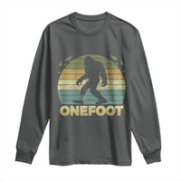 Onefoot Leg Amputee Recovery Long Sleeve Shirt Retro One Foot Bigfoot - Wonder Print Shop