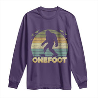 Onefoot Leg Amputee Recovery Long Sleeve Shirt Retro One Foot Bigfoot - Wonder Print Shop