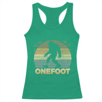Onefoot Leg Amputee Recovery Racerback Tank Top Retro One Foot Bigfoot - Wonder Print Shop