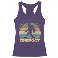Onefoot Leg Amputee Recovery Racerback Tank Top Retro One Foot Bigfoot - Wonder Print Shop