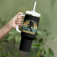 Onefoot Leg Amputee Recovery Tumbler With Handle Retro One Foot Bigfoot - Wonder Print Shop