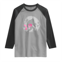 Bigfoot Pink Ribbon Breast Cancer Awareness Raglan Shirt - Wonder Print Shop