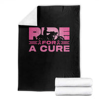 Breast Cancer Motorcycle Throw Blanket Pink Ribbon Ride For A Cure - Wonder Print Shop