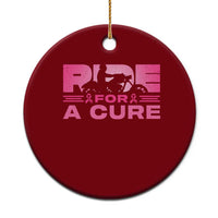 Breast Cancer Motorcycle Ceramic Ornament Pink Ribbon Ride For A Cure - Wonder Print Shop