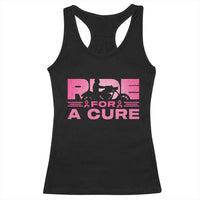 Breast Cancer Motorcycle Racerback Tank Top Pink Ribbon Ride For A Cure - Wonder Print Shop