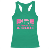 Breast Cancer Motorcycle Racerback Tank Top Pink Ribbon Ride For A Cure - Wonder Print Shop