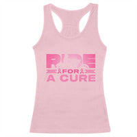Breast Cancer Motorcycle Racerback Tank Top Pink Ribbon Ride For A Cure - Wonder Print Shop