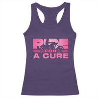 Breast Cancer Motorcycle Racerback Tank Top Pink Ribbon Ride For A Cure - Wonder Print Shop