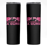 Breast Cancer Motorcycle Skinny Tumbler Pink Ribbon Ride For A Cure - Wonder Print Shop