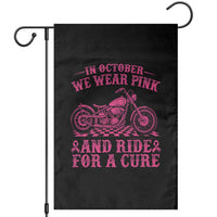 Breast Cancer Motorcycle Garden Flag In October We Wear Pink Ride For A Cure - Wonder Print Shop