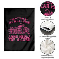 Breast Cancer Motorcycle Garden Flag In October We Wear Pink Ride For A Cure - Wonder Print Shop