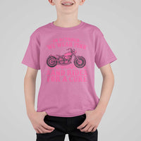 Breast Cancer Motorcycle T Shirt For Kid In October We Wear Pink Ride For A Cure - Wonder Print Shop