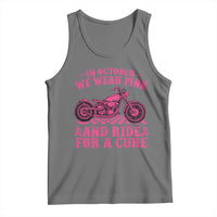Breast Cancer Motorcycle Tank Top In October We Wear Pink Ride For A Cure - Wonder Print Shop