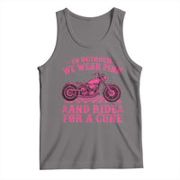 Breast Cancer Motorcycle Tank Top In October We Wear Pink Ride For A Cure - Wonder Print Shop