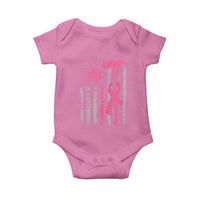 Firefighter Breast Cancer Awareness Baby Onesie Fight For A Cure American Flag - Wonder Print Shop