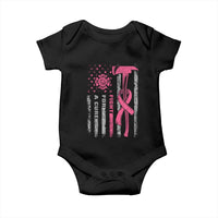 Firefighter Breast Cancer Awareness Baby Onesie Fight For A Cure American Flag - Wonder Print Shop