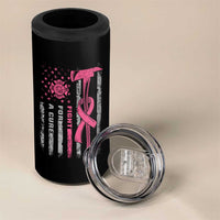 Firefighter Breast Cancer Awareness 4 in 1 Can Cooler Tumbler Fight For A Cure American Flag - Wonder Print Shop