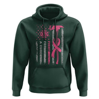 Firefighter Breast Cancer Awareness Hoodie Fight For A Cure American Flag - Wonder Print Shop