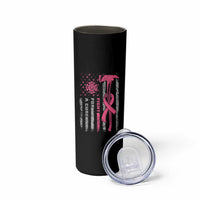 Firefighter Breast Cancer Awareness Skinny Tumbler Fight For A Cure American Flag - Wonder Print Shop