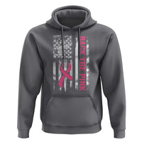 Back The Pink Ribbon Breast Cancer Awareness Hoodie American Flag - Wonder Print Shop