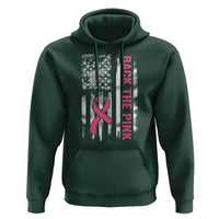 Back The Pink Ribbon Breast Cancer Awareness Hoodie American Flag - Wonder Print Shop