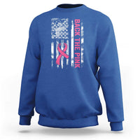 Back The Pink Ribbon Breast Cancer Awareness Sweatshirt American Flag - Wonder Print Shop