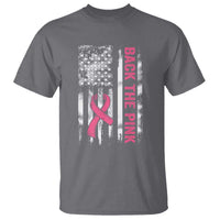 Back The Pink Ribbon Breast Cancer Awareness T Shirt American Flag - Wonder Print Shop