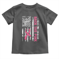 Back The Pink Ribbon Breast Cancer Awareness Toddler T Shirt American Flag - Wonder Print Shop