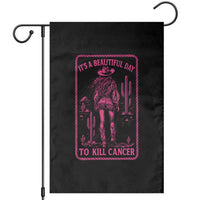 Cowgirl Breast Cancer Garden Flag Beautiful Day To Kill Cancer Vintage Western Pink - Wonder Print Shop