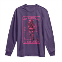 Cowgirl Breast Cancer Long Sleeve Shirt Beautiful Day To Kill Cancer Vintage Western Pink - Wonder Print Shop