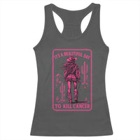 Cowgirl Breast Cancer Racerback Tank Top Beautiful Day To Kill Cancer Vintage Western Pink - Wonder Print Shop