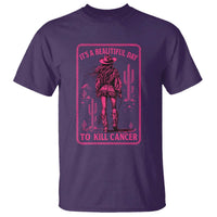 Cowgirl Breast Cancer T Shirt Beautiful Day To Kill Cancer Vintage Western Pink - Wonder Print Shop