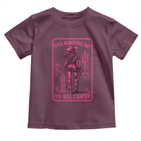 Cowgirl Breast Cancer Toddler T Shirt Beautiful Day To Kill Cancer Vintage Western Pink - Wonder Print Shop
