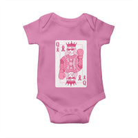 Breast Cancer Awareness Baby Onesie Queen Of Pink Ribbon Blackjack Cards Poker - Wonder Print Shop