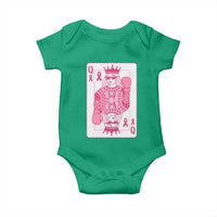 Breast Cancer Awareness Baby Onesie Queen Of Pink Ribbon Blackjack Cards Poker - Wonder Print Shop