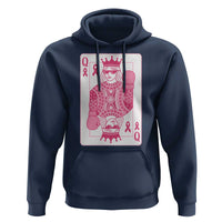 Breast Cancer Awareness Hoodie Queen Of Pink Ribbon Blackjack Cards Poker - Wonder Print Shop