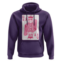 Breast Cancer Awareness Hoodie Queen Of Pink Ribbon Blackjack Cards Poker - Wonder Print Shop