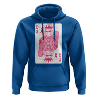 Breast Cancer Awareness Hoodie Queen Of Pink Ribbon Blackjack Cards Poker - Wonder Print Shop