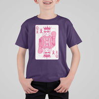 Breast Cancer Awareness T Shirt For Kid Queen Of Pink Ribbon Blackjack Cards Poker - Wonder Print Shop