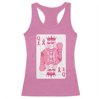 Breast Cancer Awareness Racerback Tank Top Queen Of Pink Ribbon Blackjack Cards Poker - Wonder Print Shop
