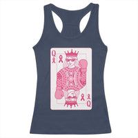 Breast Cancer Awareness Racerback Tank Top Queen Of Pink Ribbon Blackjack Cards Poker - Wonder Print Shop