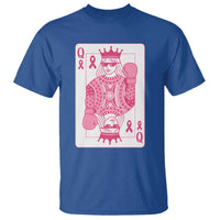 Breast Cancer Awareness T Shirt Queen Of Pink Ribbon Blackjack Cards Poker - Wonder Print Shop
