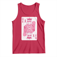 Breast Cancer Awareness Tank Top Queen Of Pink Ribbon Blackjack Cards Poker - Wonder Print Shop