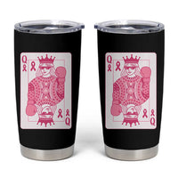 Breast Cancer Awareness Tumbler Cup Queen Of Pink Ribbon Blackjack Cards Poker - Wonder Print Shop