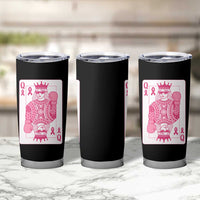 Breast Cancer Awareness Tumbler Cup Queen Of Pink Ribbon Blackjack Cards Poker - Wonder Print Shop