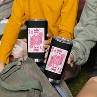Breast Cancer Awareness Tumbler Cup Queen Of Pink Ribbon Blackjack Cards Poker - Wonder Print Shop