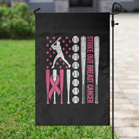 Baseball Breast Cancer Garden Flag Pink Ribbon Strike Out Breast Cancer American Flag - Wonder Print Shop